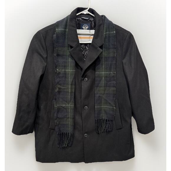 Dockers Black Wool Blend Pea Coat with Scarf Mens 3XLT NWT - Picture 1 of 7